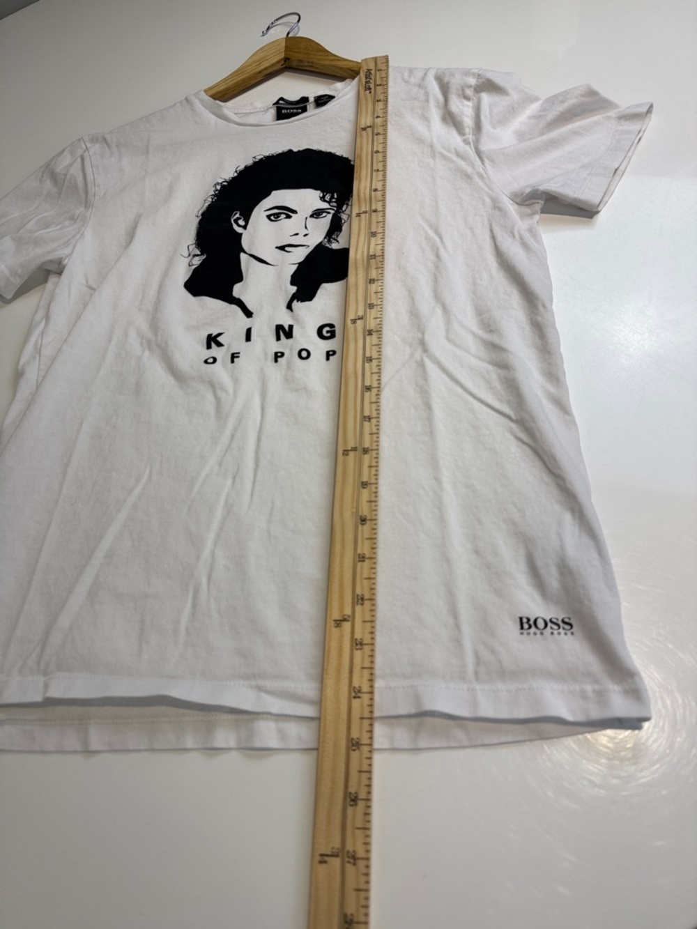HUGO BOSS White Tee Michael Jackson with Black Graphic Size Small - Picture 9 of 10